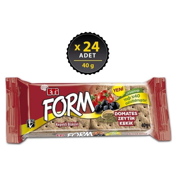 Eti Form Domatesli Zeytinli ve Kekikli Kepekli Bisküvi 24x40 gr - Görsel 6