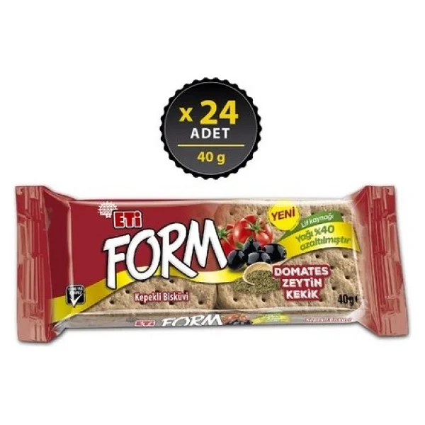 Eti Form Domatesli Zeytinli ve Kekikli Kepekli Bisküvi 24x40 gr - Görsel 8