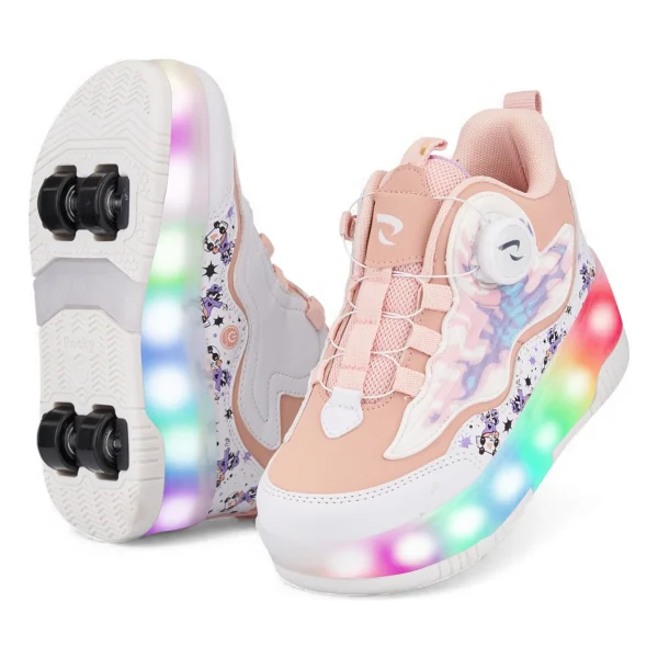 Rocky Sport Flames Çocuk Patenli, Işıklı Rahat Siyah-Saks ve Günlük Ayakkabı&sneaker Yeni Model Tarz Patenli Kaykay Ayakkabı - 34 - Görsel 7
