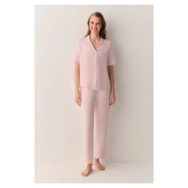 Suwen Misty Gömlek Yaka Pijama Takımı - Görsel 5