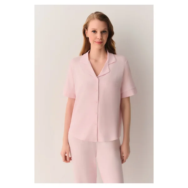 Suwen Misty Gömlek Yaka Pijama Takımı - Görsel 6