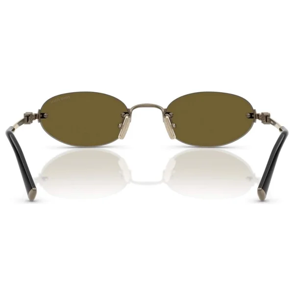 Miu Miu Logo A54S 26C09Z Old Gold-Dark Brown Kadın Güneş Gözlüğü - Görsel 6