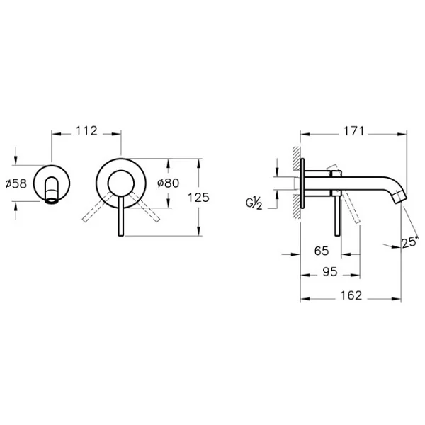 Artema Minimax Round A4353736 Mat Siyah Ankastre Lavabo Bataryası - Görsel 2