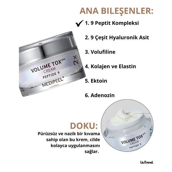 MEDIPEEL Peptide 9 Volume Tox Pro Yenileyici 50 ml Yaşlanma Karşıtı Krem - Görsel 3