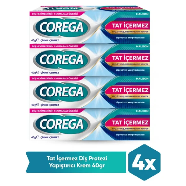 Corega Tat İçermez 40 gr 4 Adet Protez Diş Yapıştırıcı - Görsel 7