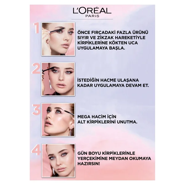 L'Oreal Paris Air Volume Mega Hacim Veren Siyah Maskara - Görsel 7