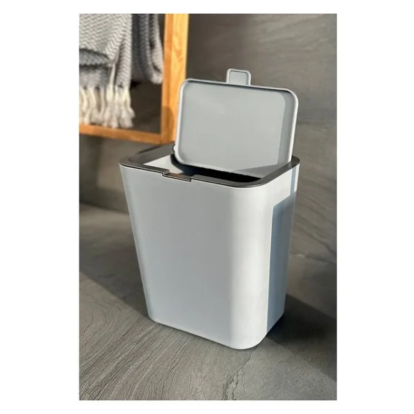 Primanova Flip Banyo Mutfak Tezgah Üstü Çöp Kovası - Gri - 6 lt - Görsel 10