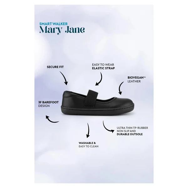Hopfrög Smart Walker Mary Jane Siyah Çocuk Babet - Görsel 3