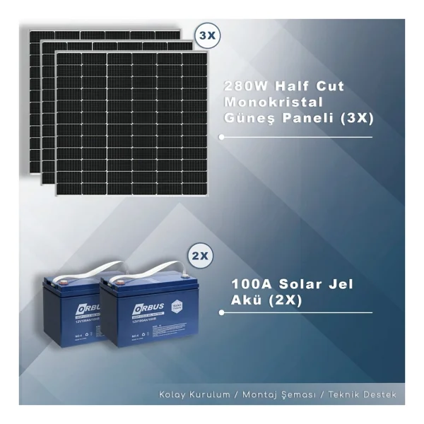 MATECH 3 kW Mini Solar Paket Sistem (3000W/Gün) - Görsel 2