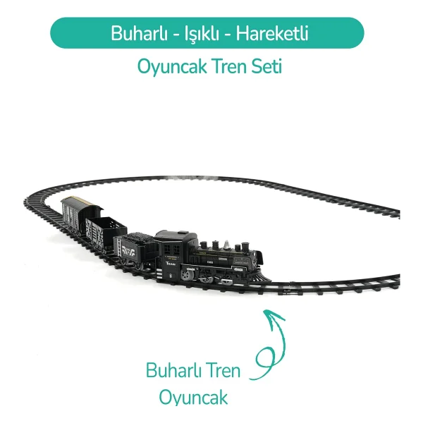 Rozitoys Işıklı ve Sesli Buharlı Tren Set 15 Parça - 75 cm - Görsel 7
