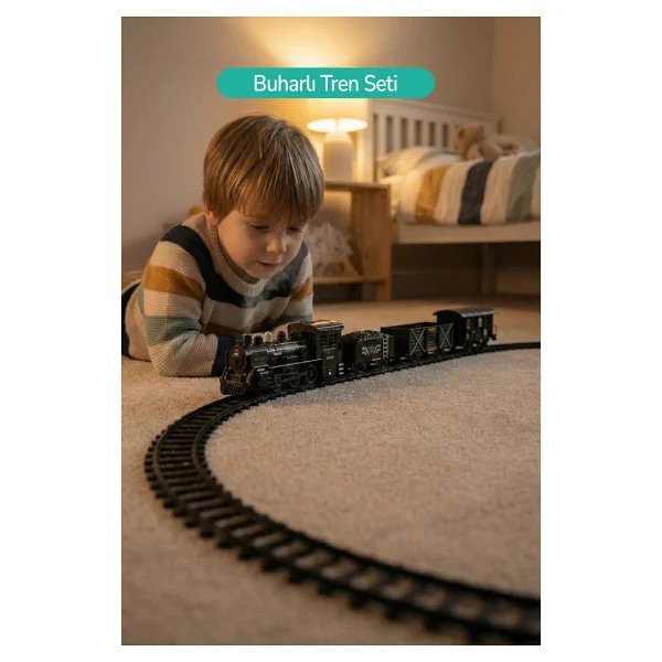 Rozitoys Işıklı ve Sesli Buharlı Tren Set 15 Parça - 75 cm - Görsel 2