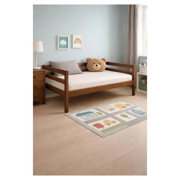 Pinoxi Ahşap Sedir Kanepe 80X180 cm (Iç Ölçü) Mindersiz Doğal Ceviz Renk Masif Ahşap - Kahverengi - Görsel 2