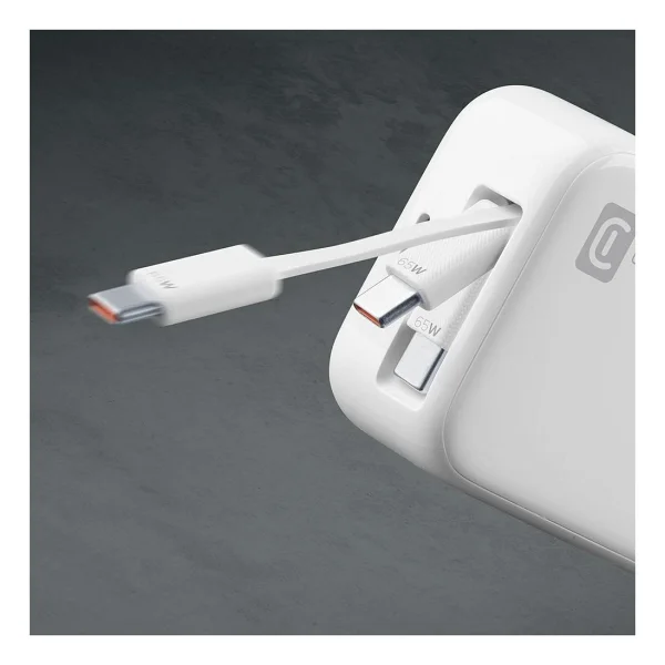 Cellularline Retractable GaN 65 W Type-C Kablolu Hızlı Şarj Aleti - Görsel 3