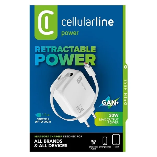 Cellularline 30 W Type-C Kablolu Hızlı Şarj Adaptörü - Görsel 3