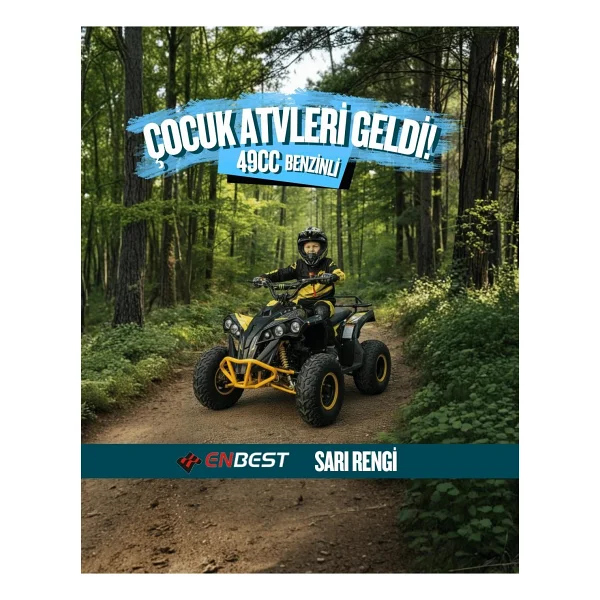 Enbest X01 49 cc Benzinli Çocuk ATV Motosiklet Sarı - Görsel 3