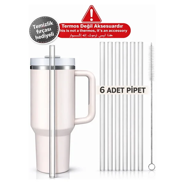 Belirtilmemiş Stanley Termos Uyumlu Stanley Quencher 1.18 ve 0.88 Uyumlu 6lı Pipet Termos Pipeti- Temizlik Fırçası Hediyeli - Termos Pipeti - 6'Lı Pipet+ Temizlik Fırçası Hediyeli - Görsel 6