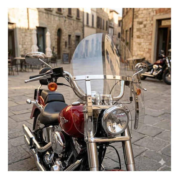 MOTOANL Motosiklet Chopper Ön Siperlik Camı Avrupa Model 4mm Kalınlıkta Chopper Modele Uyumlu Motor Ön Camı - Görsel 4