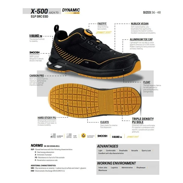 Toworkfor X-500 S1P SRC ESD İş Ayakkabısı - Görsel 4