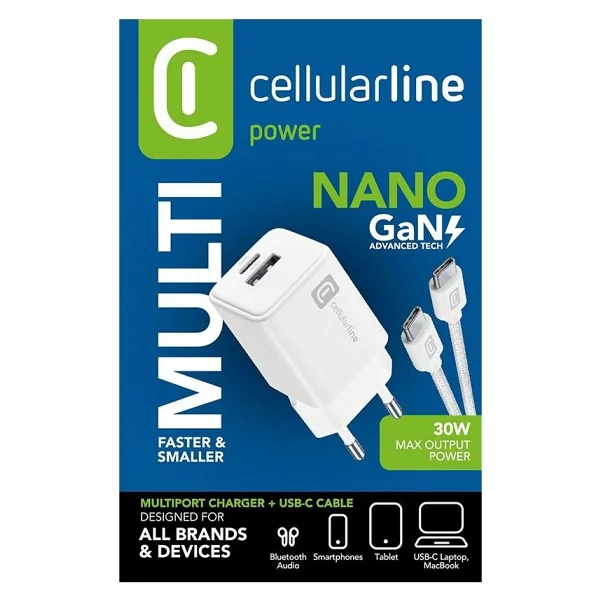 Cellularline 30 W Type-C Kablolu Hızlı Şarj Aleti - Görsel 2