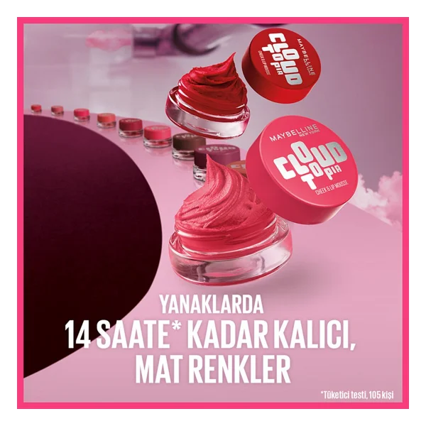 Maybelline New York Cloudtopia Mat Divine Crimson Köpük Allık - Görsel 9