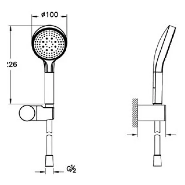 Artema Base Round El Duşu 1F 100Mm Krom A45907 - Görsel 2