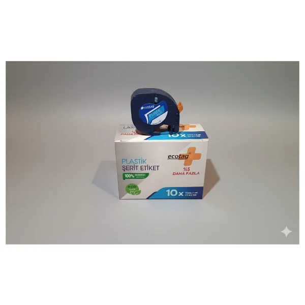 Ecotag Dymo Letratag Muadili Plastik Şerit Etiket Avantaj Paket - Kırmızı - Görsel 6