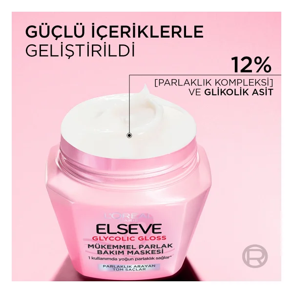 L'Oreal Paris Elseve Glycolic Gloss 300 ml Saç Maskesi - Görsel 7