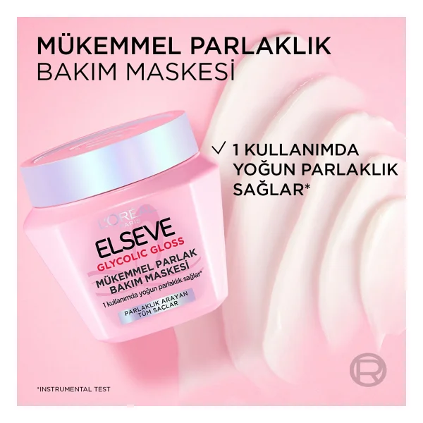 L'Oreal Paris Elseve Glycolic Gloss 300 ml Saç Maskesi - Görsel 8