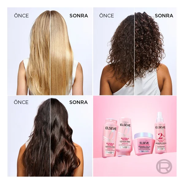 L'Oreal Paris Elseve Glycolic Gloss 300 ml Saç Maskesi - Görsel 9