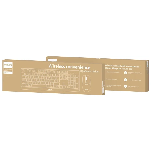 Philips SPT6368 Sessiz Kablosuz Klavye Mouse Seti - Görsel 9