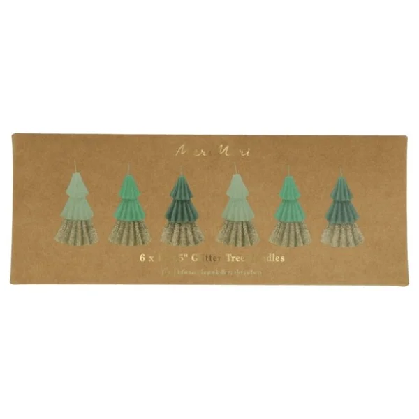 Meri Meri - Green Mini Tree Candles - Yeşil Mini Ağaç Mumlar (6'lı) - Görsel 4