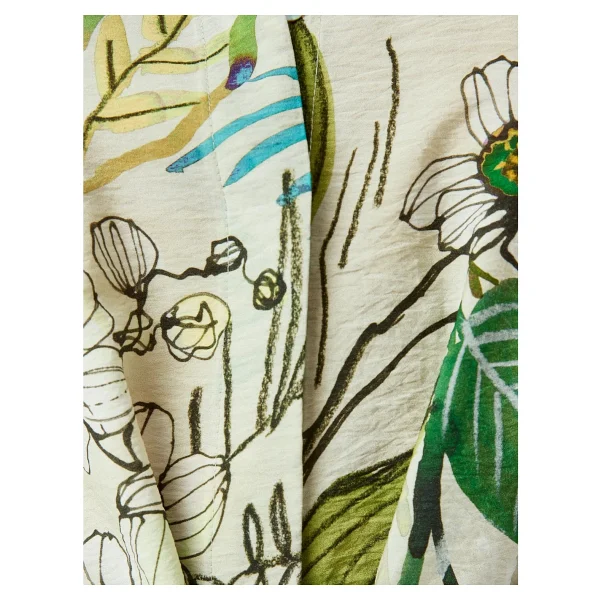 Koton Floral Desenli Beli Bağlama Detaylı Viskon Kısa Kollu Oversize Gömlek - Görsel 6