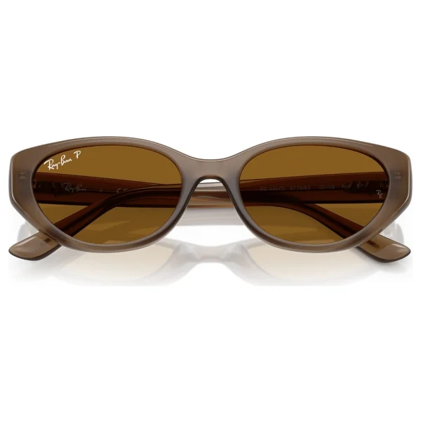 Ray-Ban 4457D 677983 Transparent Brown-Dark Brown Polarize Güneş Gözlüğü - Görsel 6