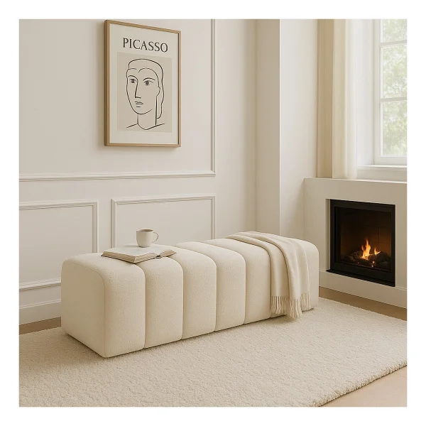 Argedemo Ringo Puf Uzun Bench 120CM Modern Puf Antre,hol,giyinme Odası,salon - Kahverengi - Görsel 2