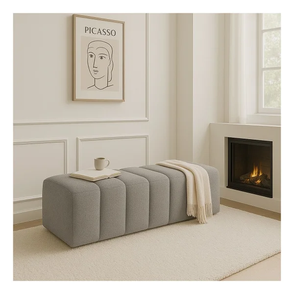 Argedemo Ringo Puf Uzun Bench 120CM Modern Puf Antre,hol,giyinme Odası,salon - Kahverengi - Görsel 5