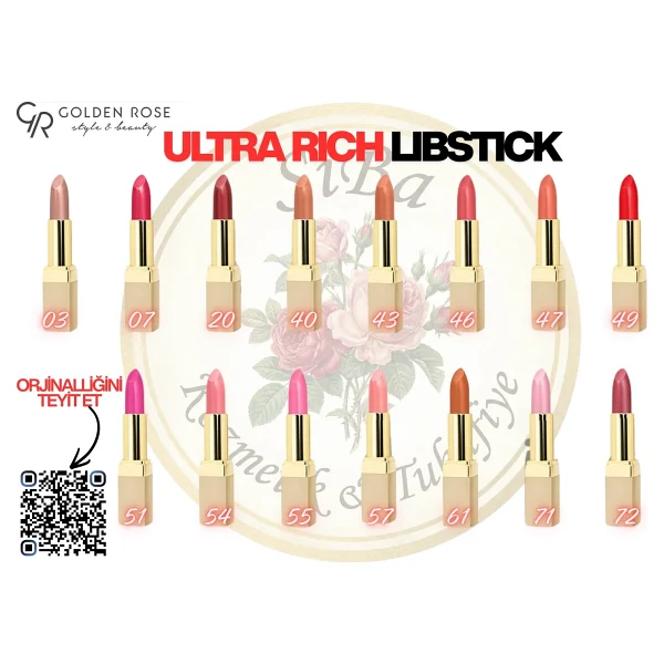 Golden Rose Ultra Rich Color Lipstick 72 Ruj - Görsel 2