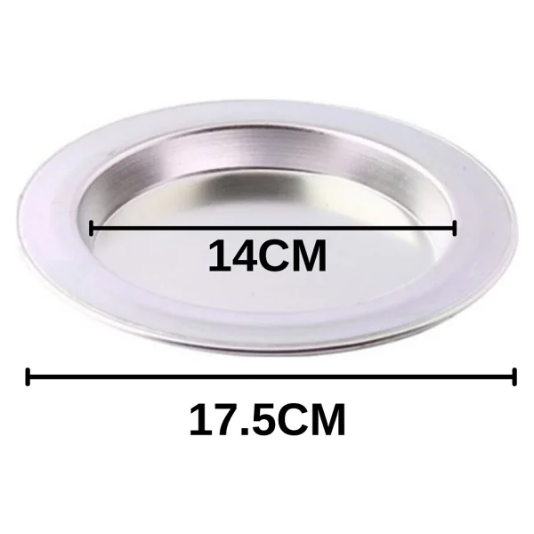 Albergio Alüminyum Künefe Tabağı 14 cm Iç Çap 17,5 cm Dış Çap 2,5 cm Derinlik Künefe Tepsisi Iki Kişilik - Gri - Görsel 4