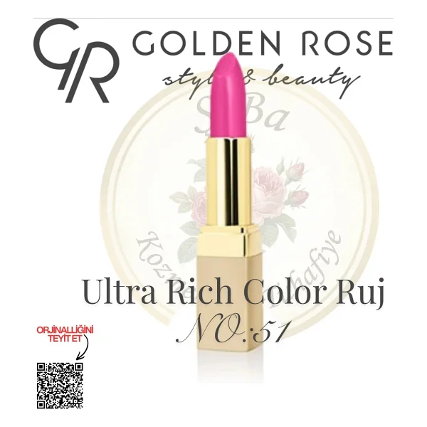 Golden Rose Ultra Rich Color Lipstick 72 Ruj - Görsel 8