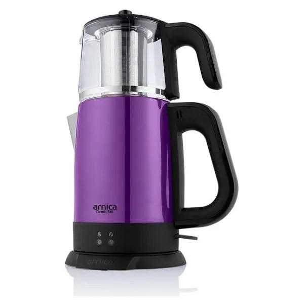 Arnica T336 Demli Stil 1800 W Mor Cam Demlikli Çay Makinesi - Görsel 3