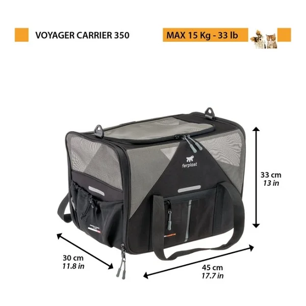 Ferplast Voyager 450 Siyah 55x33x37 cm Kumaş Taşıma Çantası - Görsel 2