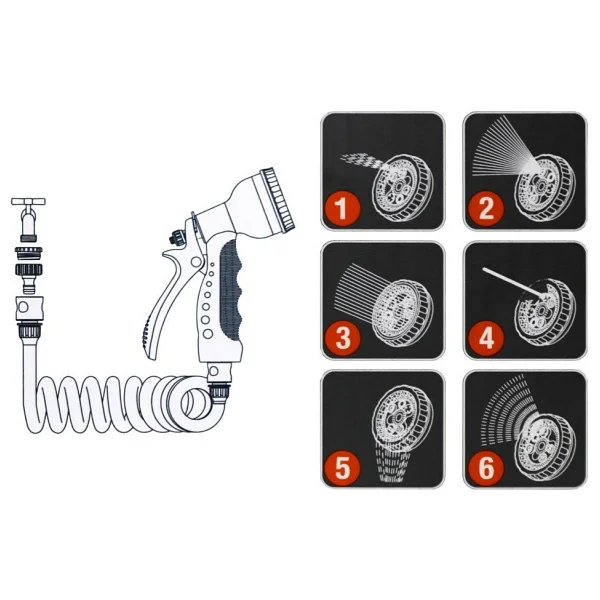 Daye DY5915S 15 m Spiral Bahçe Hortum Seti - Görsel 7
