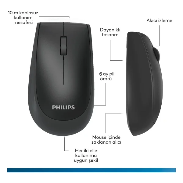 Philips SPK7317 Optik Kablosuz Mouse - Görsel 6
