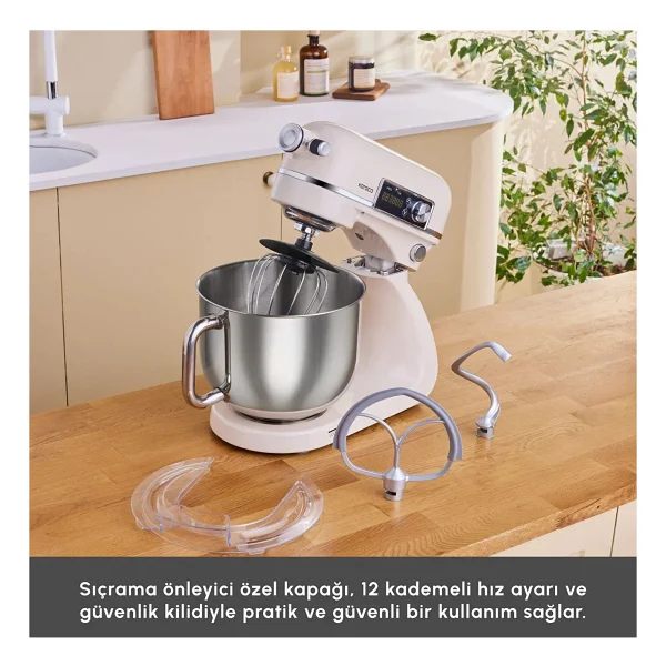 Karaca Maestro Artisan Krem 800 W 6 lt Stand Mikser - Görsel 5