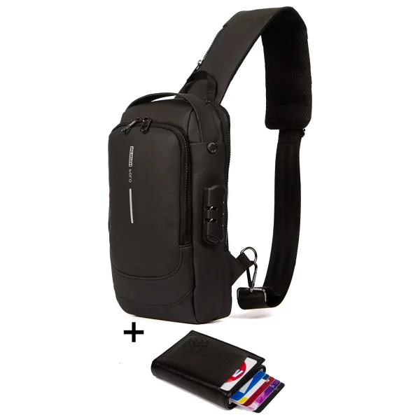 Newish Polo Erkek Siyah Usb Çıkışlı Çapraz Askılı Omuz ve Bel Çantası newpolo222 - Görsel 7