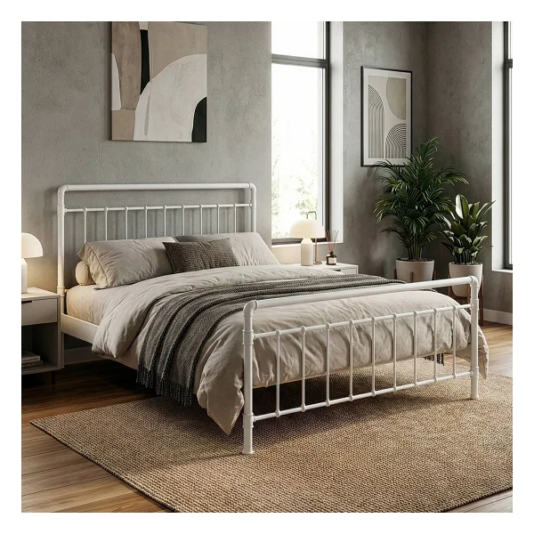 Unimet Odin Metal Karyola - Siyah - Konik Geçme - Konfor Destekli Latalı - 140x190/140x200/160x200/180x200 - 160 x 200 cm - Görsel 7