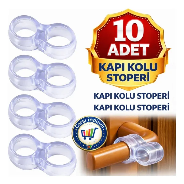 Nistabolje Plastik 10 Adet Kapı Kolu Pencere Stoperi, Kapı Arkası Duvar Koruyucu Tampon, Silikon Durdurucu - Görsel 4