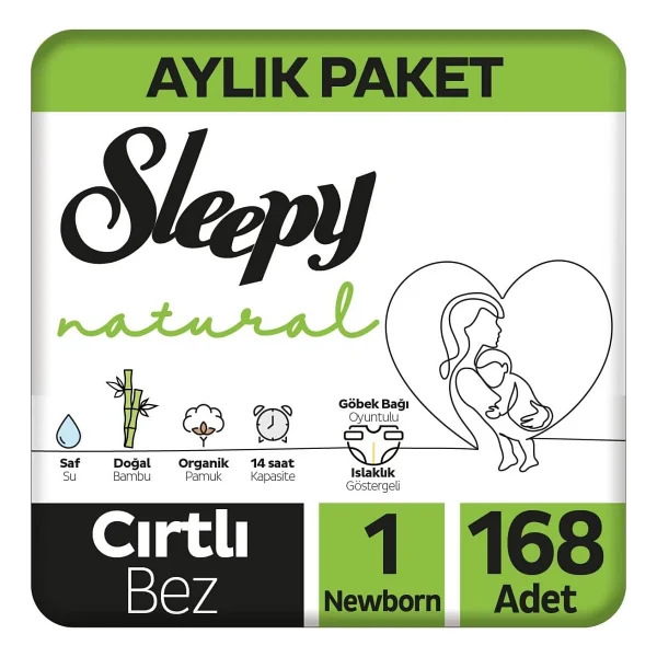 Sleepy Natural 1 Numara Yenidoğan 168'li Bebek Bezi - Görsel 4
