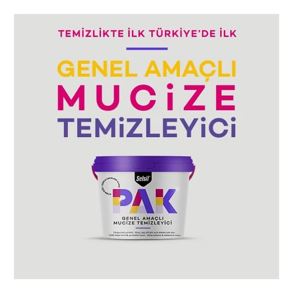 Selsil Pak Genel Amaçlı Temizleyici 500 gr x 3 Olağanüstü Parlaklık ve Zorlu Lekeleri Yok Edici - 3 Paket - Görsel 3
