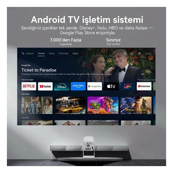 Wanbo Cube 1 350 Lümen HD Wi-Fi Android Taşınabilir Projeksiyon Cihazı - Görsel 3