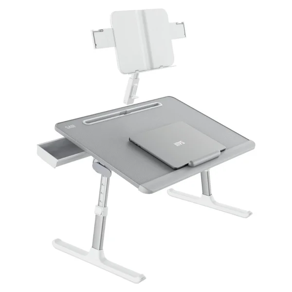 Bix Saiji K10 XXL Katlanabilir Laptop Masası Kitap Standlı PVC Deri 5 Kademeli Çalışma Masası - Görsel 2
